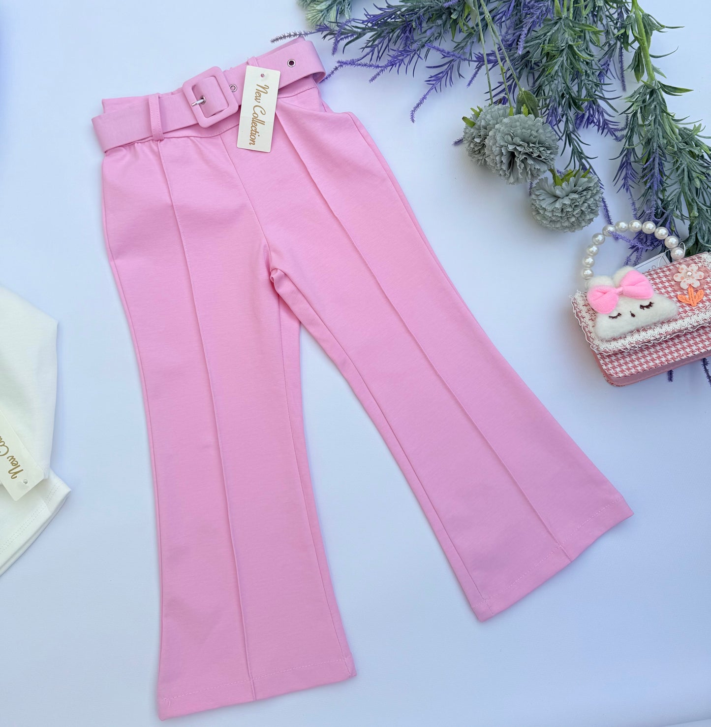 Pink flared pants
