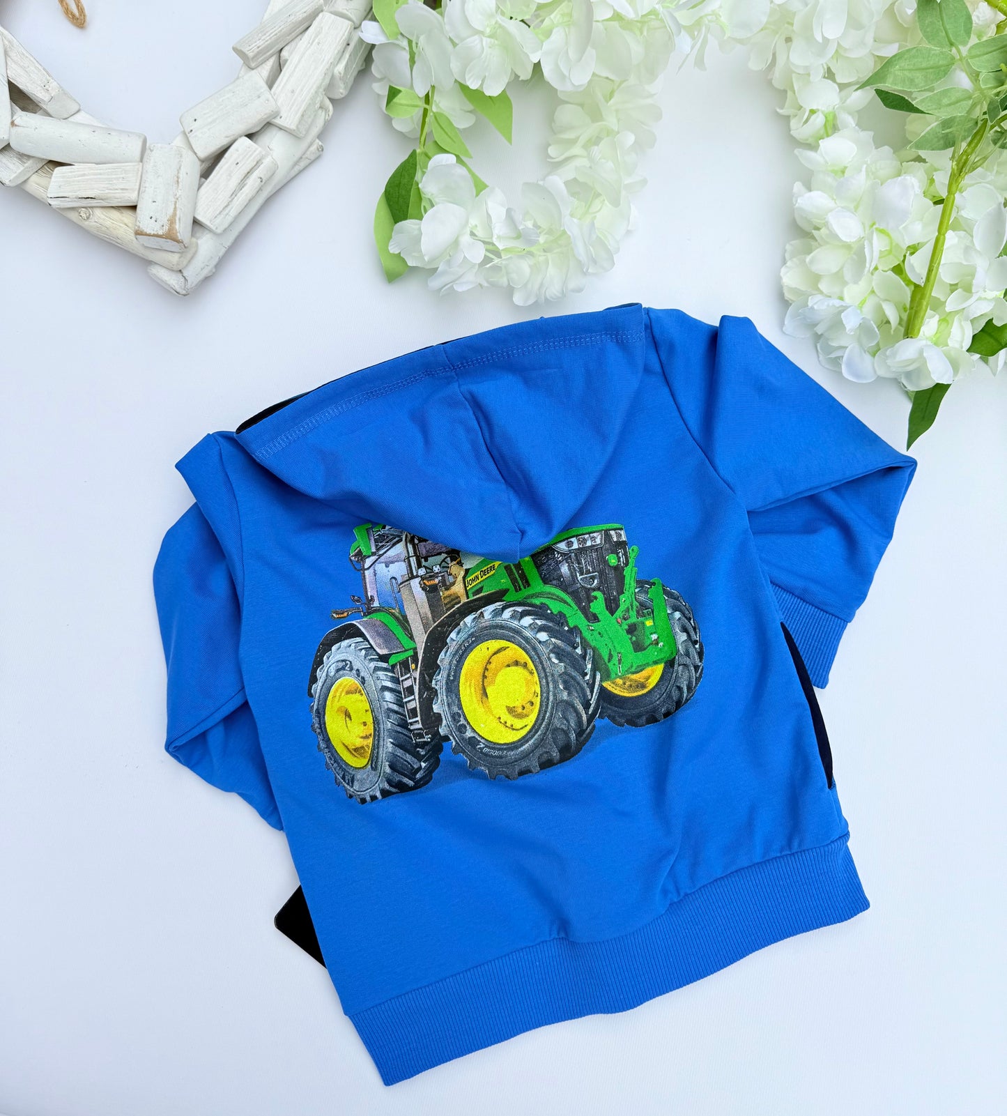 Blue tractor hoodie