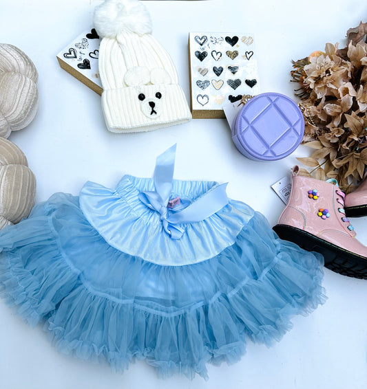 Blue tulle skirt