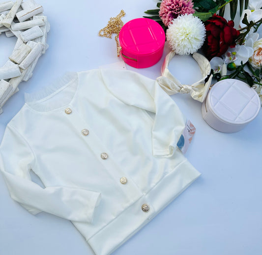 White cardigan