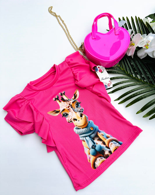 Pink Giraffe t shirt
