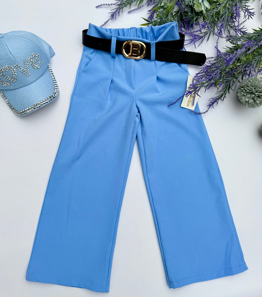 Blue wide leg pants