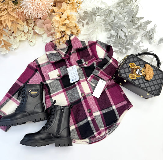 Checked plum jacket