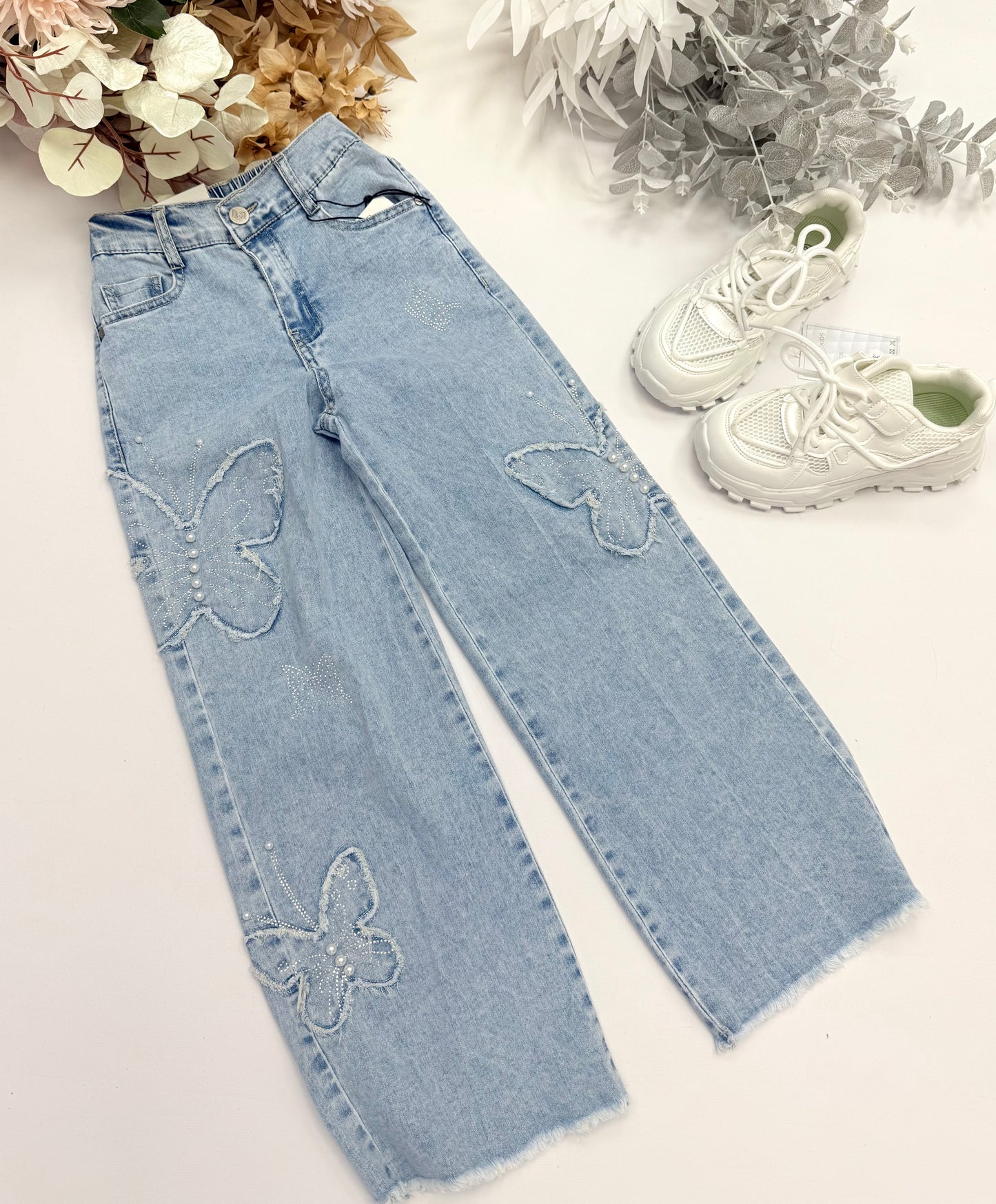 Butterfly denim jeans