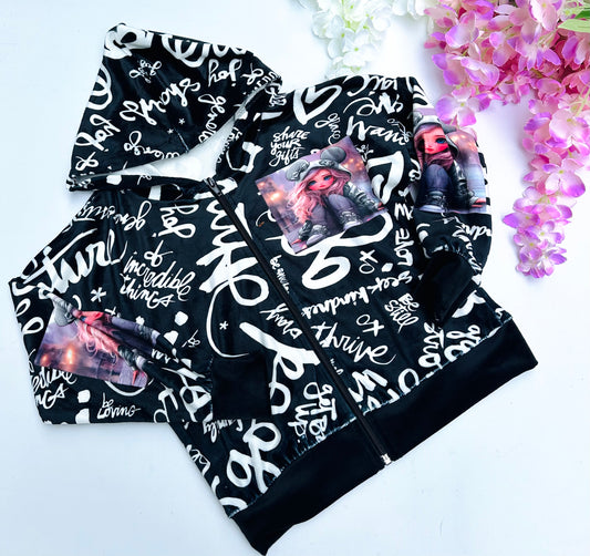 Black zip  hoodie