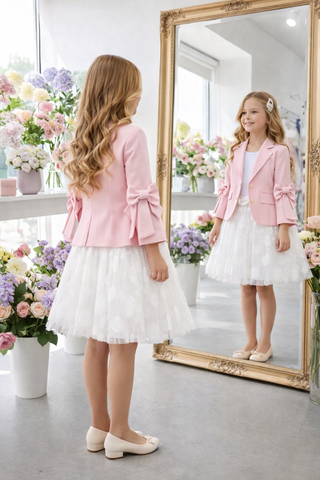 Pink bow blazer
