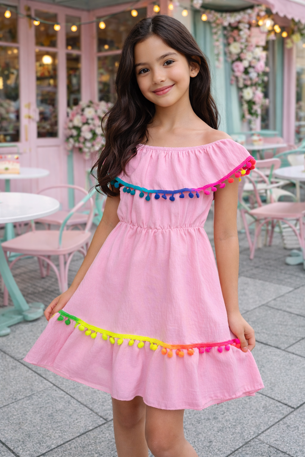 Pink Spanish style dress
