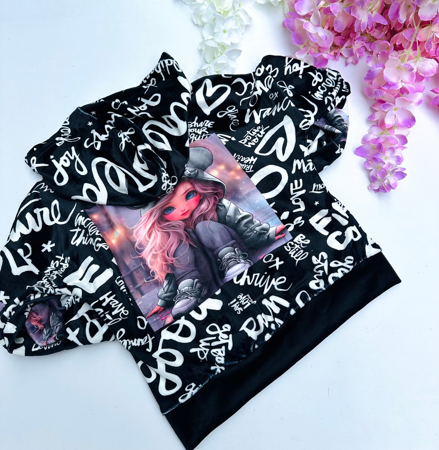 Black zip  hoodie