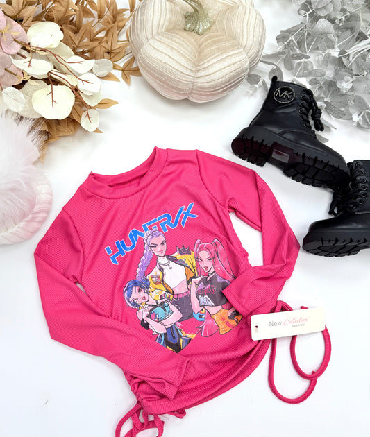 Pink kpop top