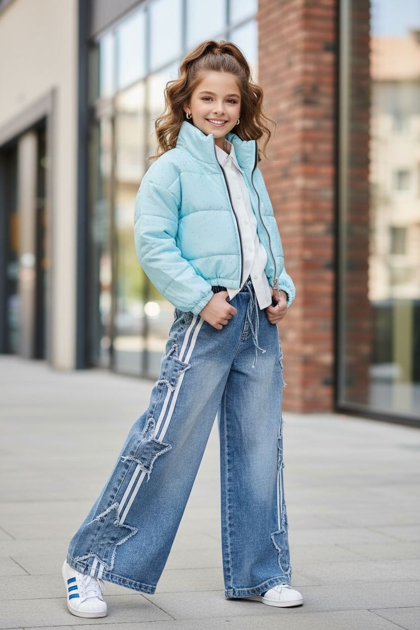Star denim pants