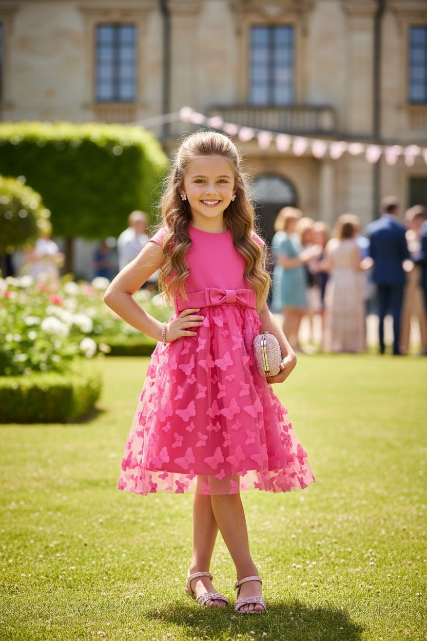 Pink butterfly dress