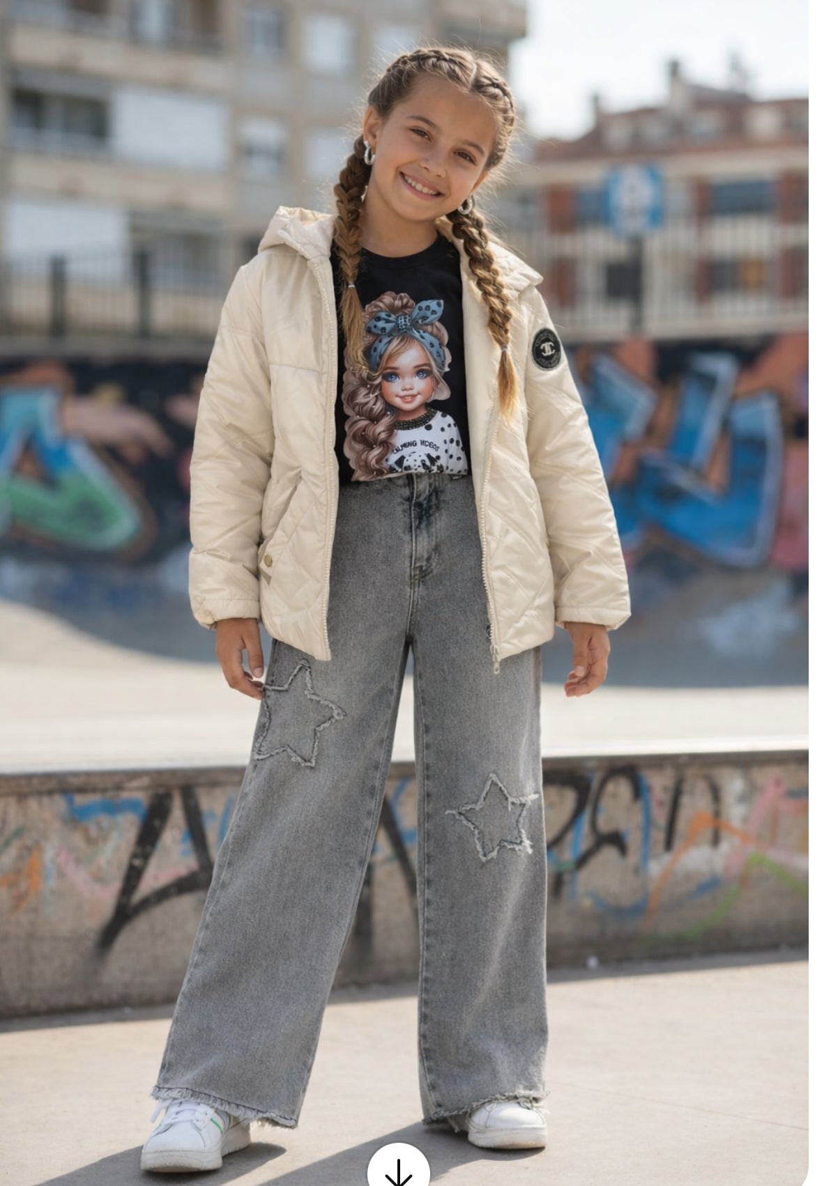 Star denim pants