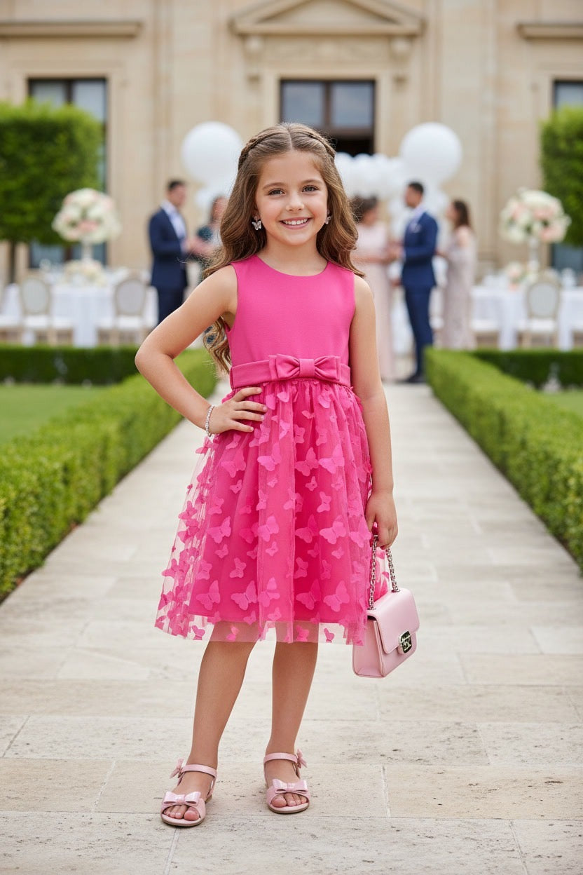 Pink butterfly dress
