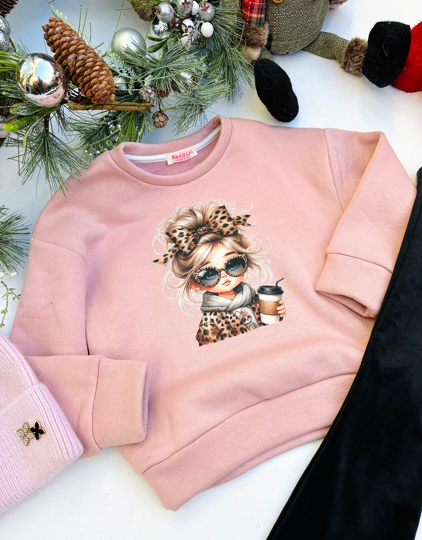 Pink warm sweatshirt