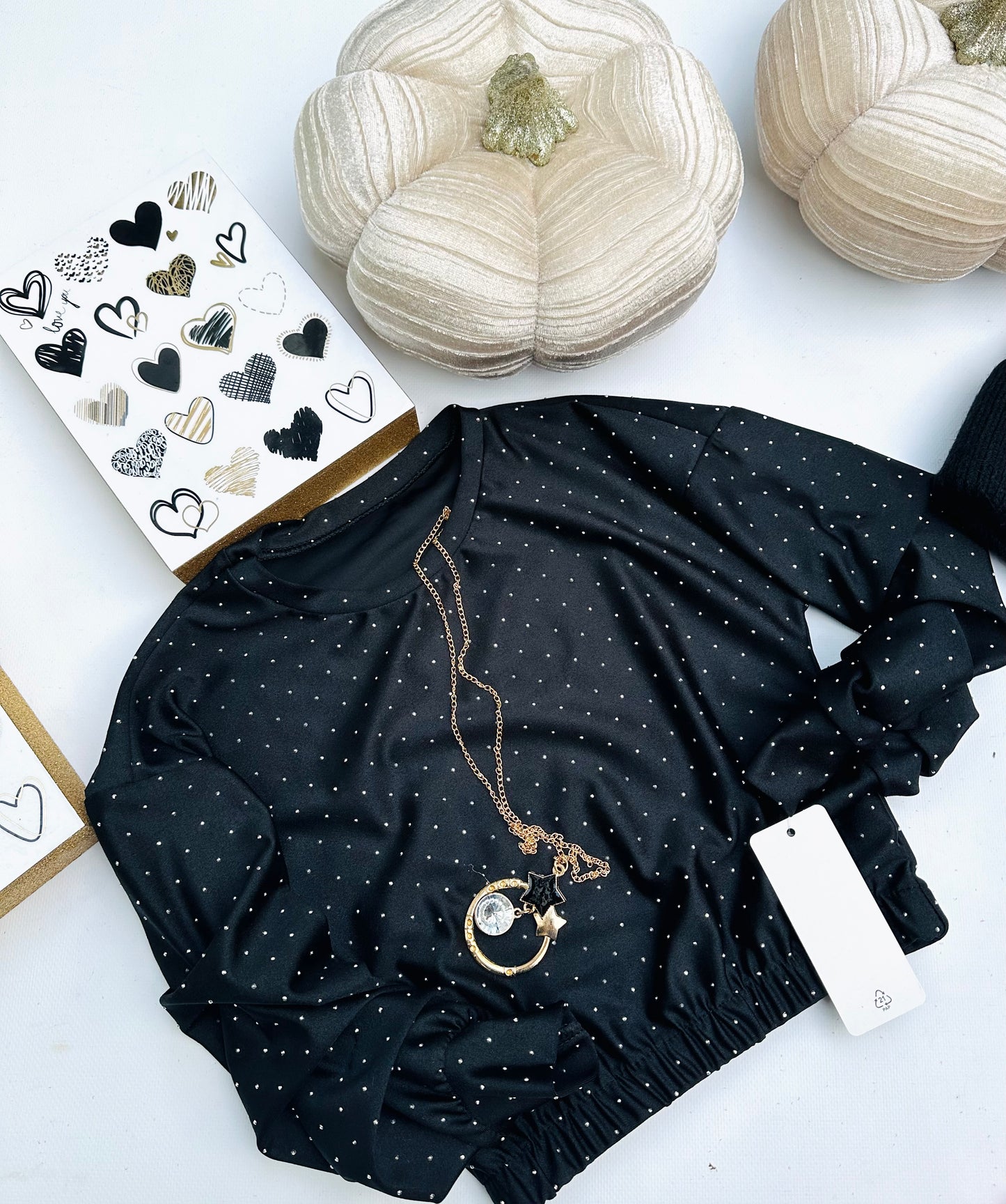 Black top with necklace