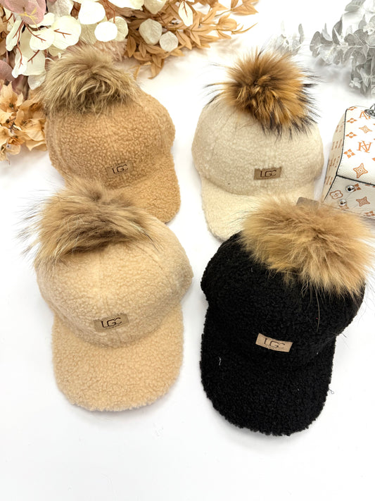 Winter pom pom hat