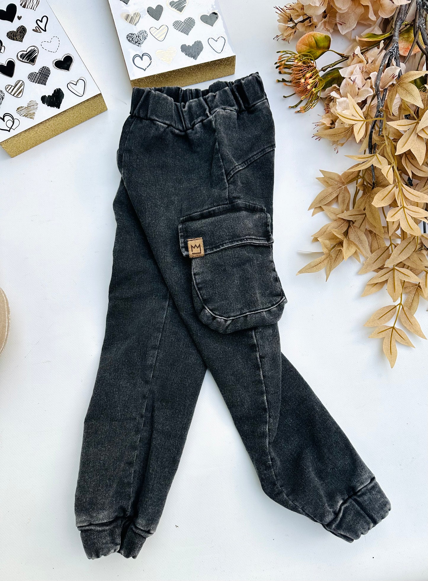 Black soft cargo pants