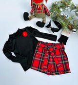 Black velour top