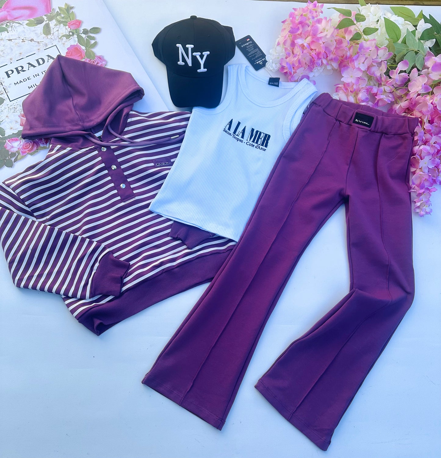 Plum stripes hoodie