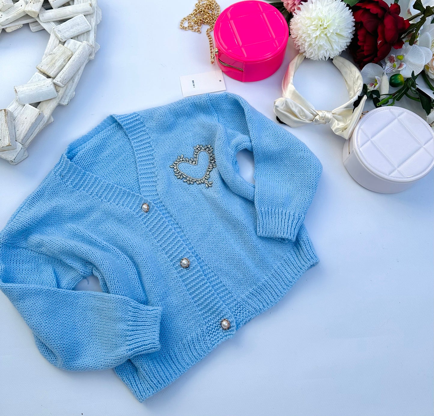 Blue heart cardigan