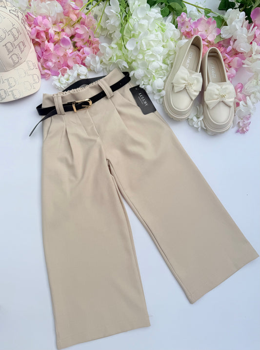 Beige wild leg pants