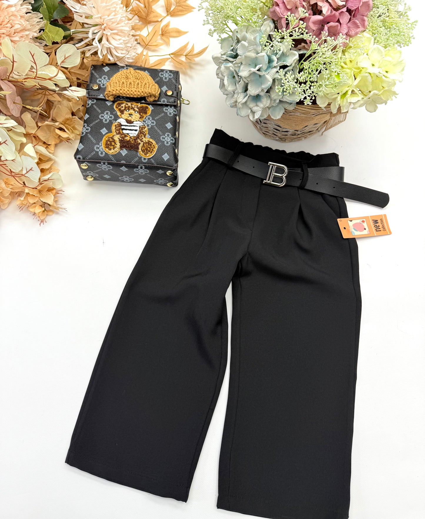 Black wild leg pants