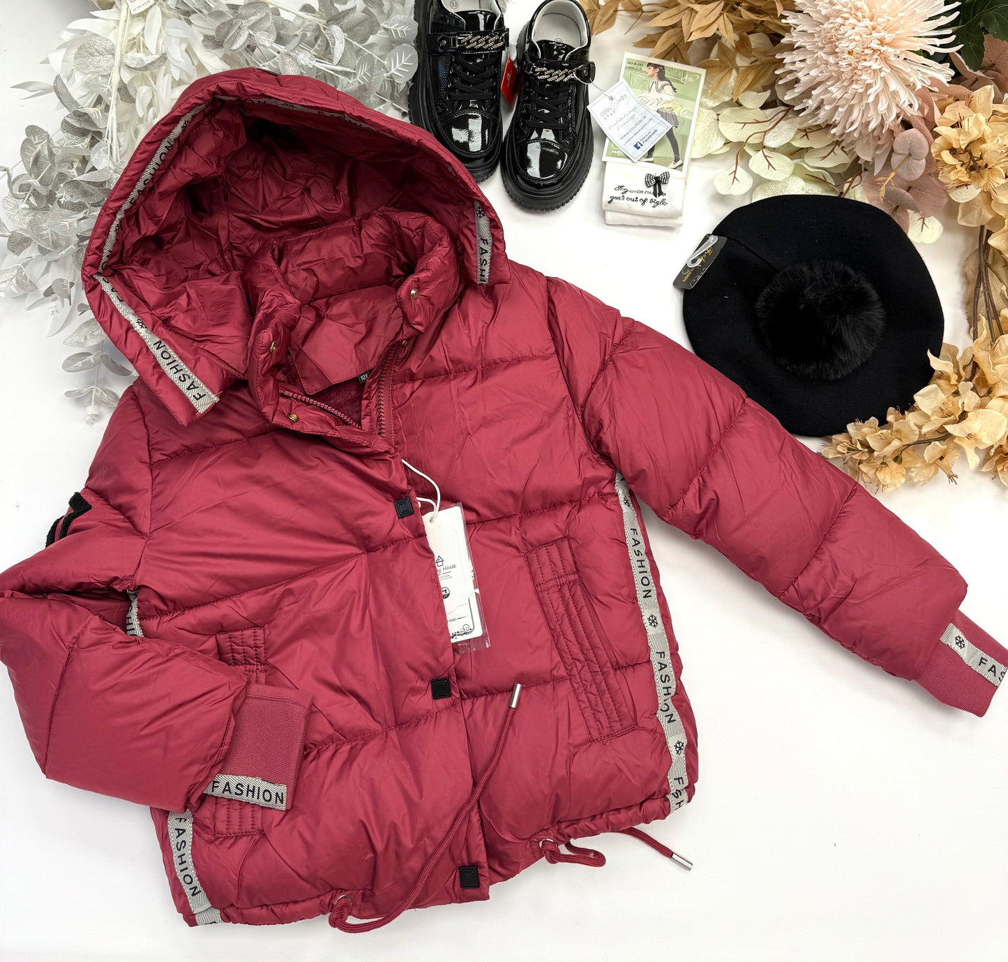 Burgundy winter jacket