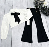 White shirt with bow