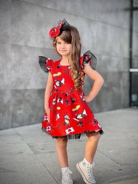 Red Minnie dress with headband
