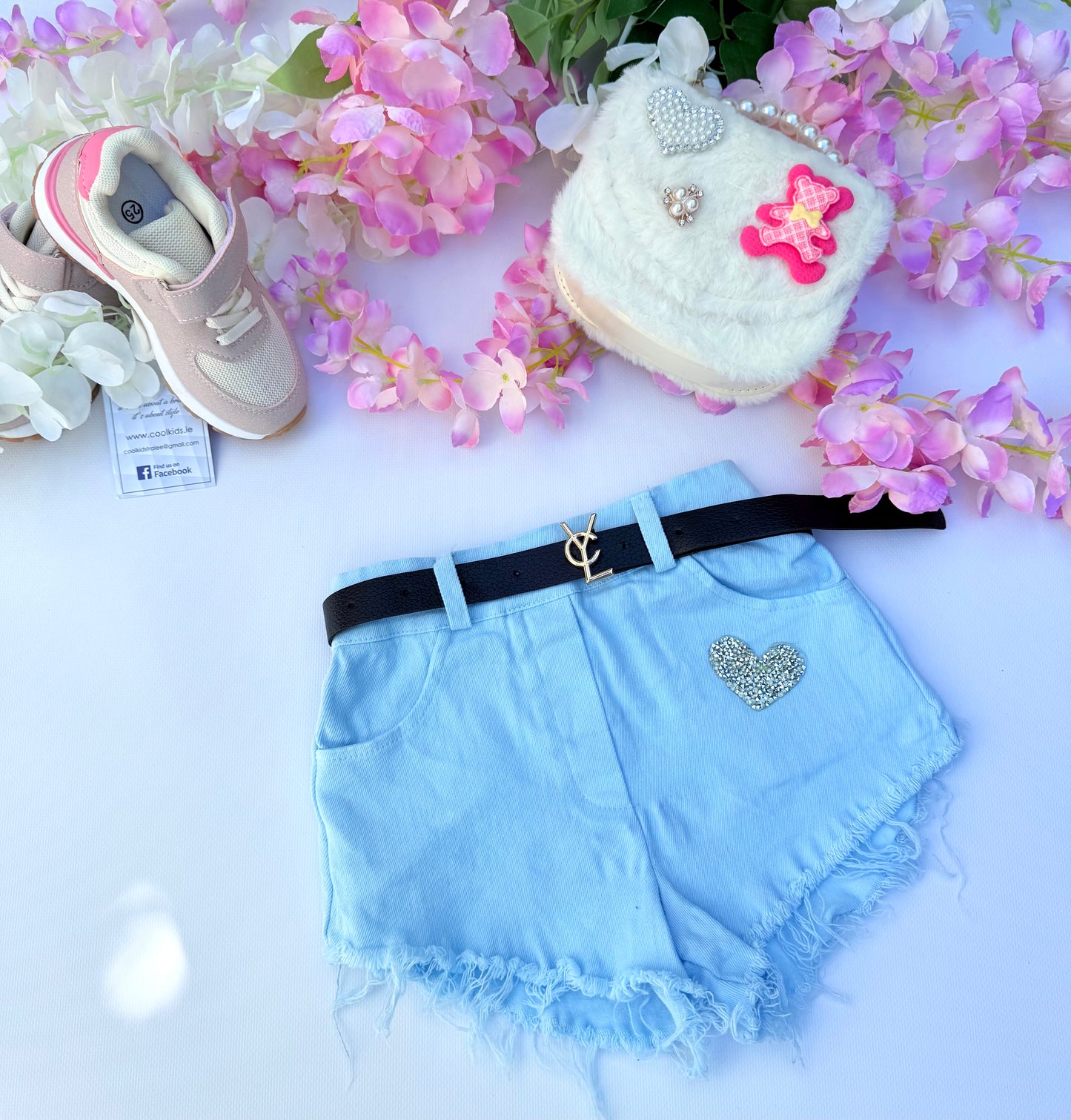 Blue heart shorts