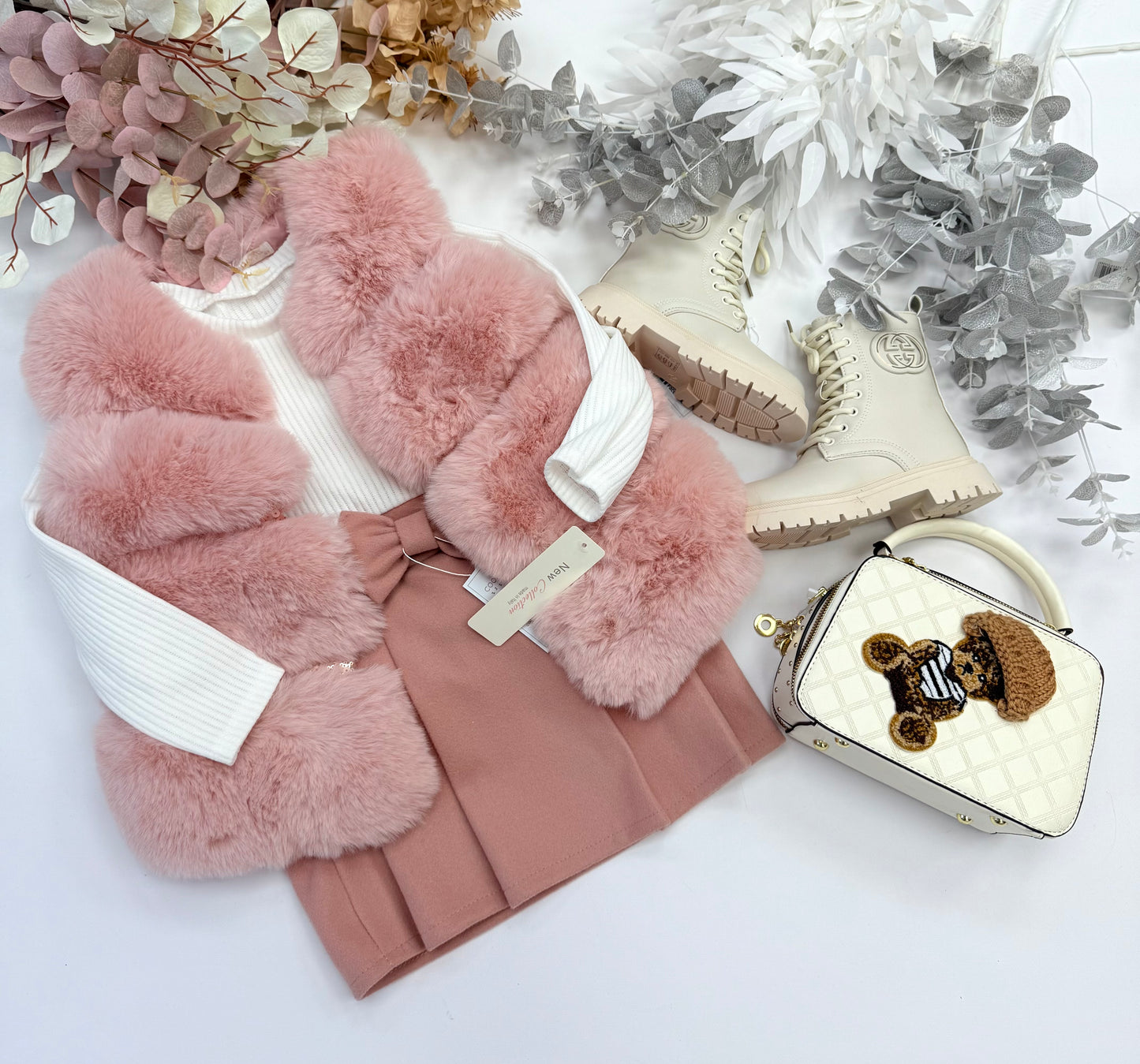 Pink fur gilet