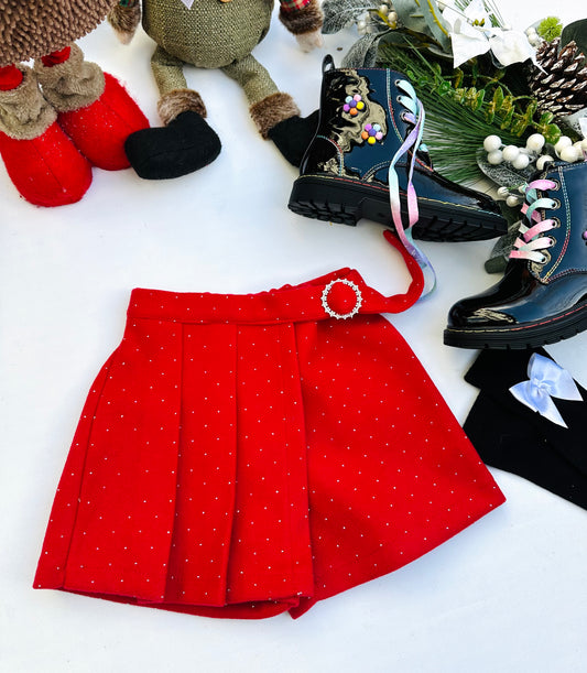 Red sparkle skorts