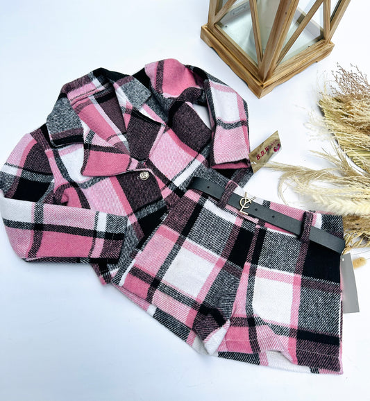 Light pink checked set