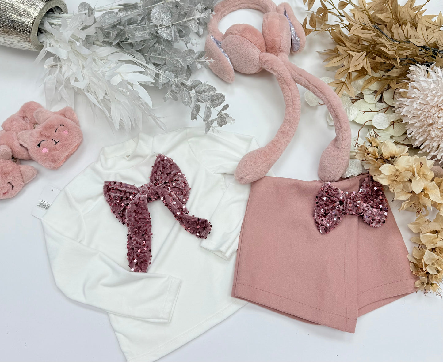 Pink bow set