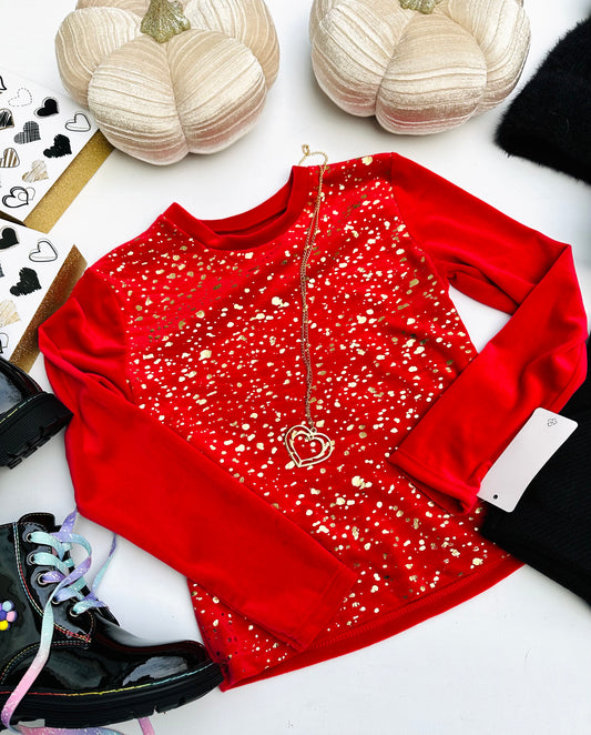 Red velvet top