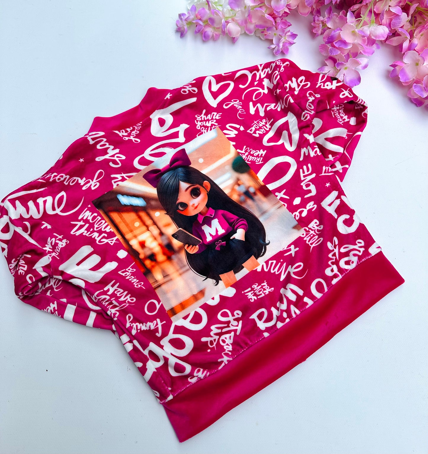 Pink velvet zip top