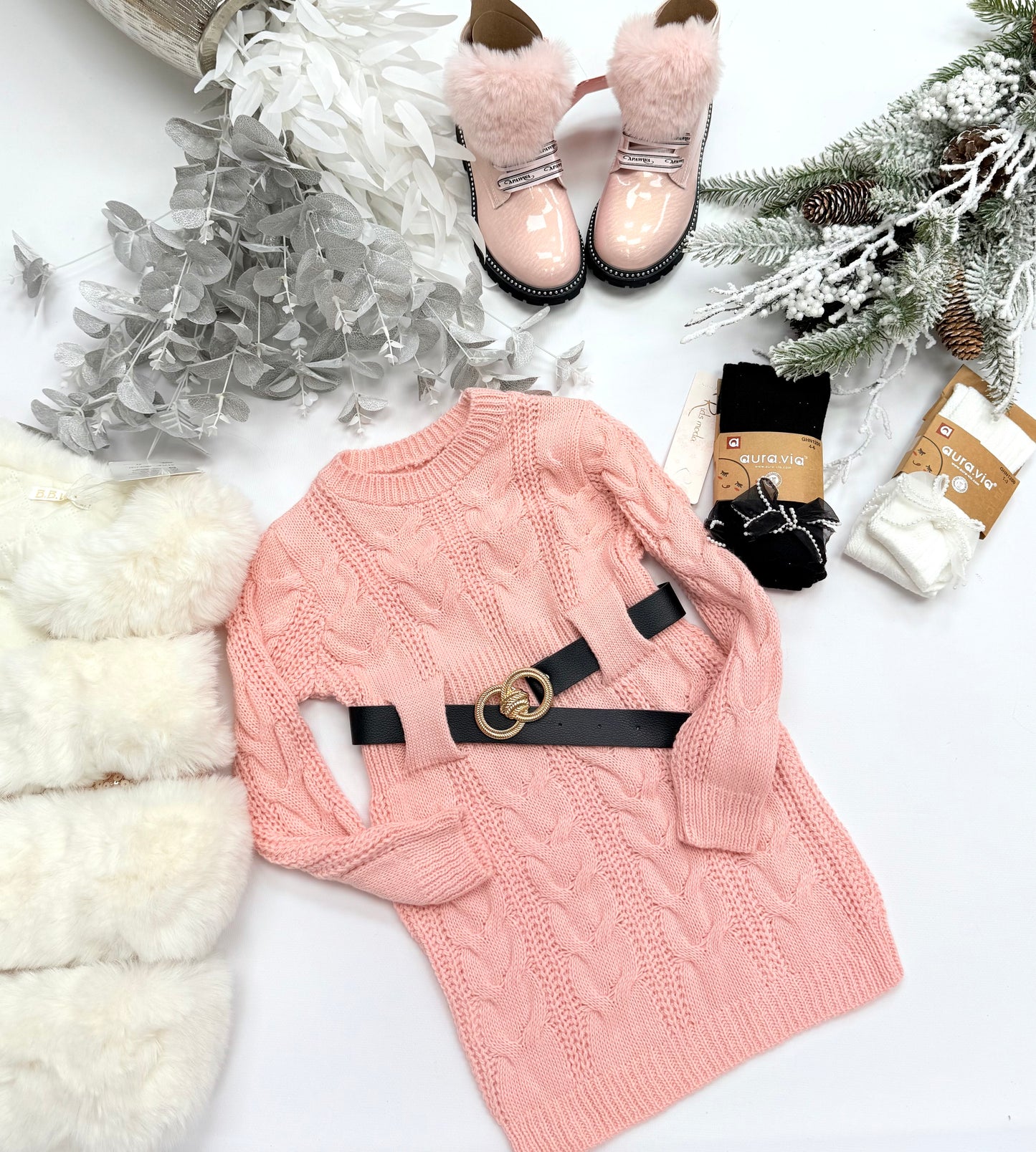 Pink winter dress