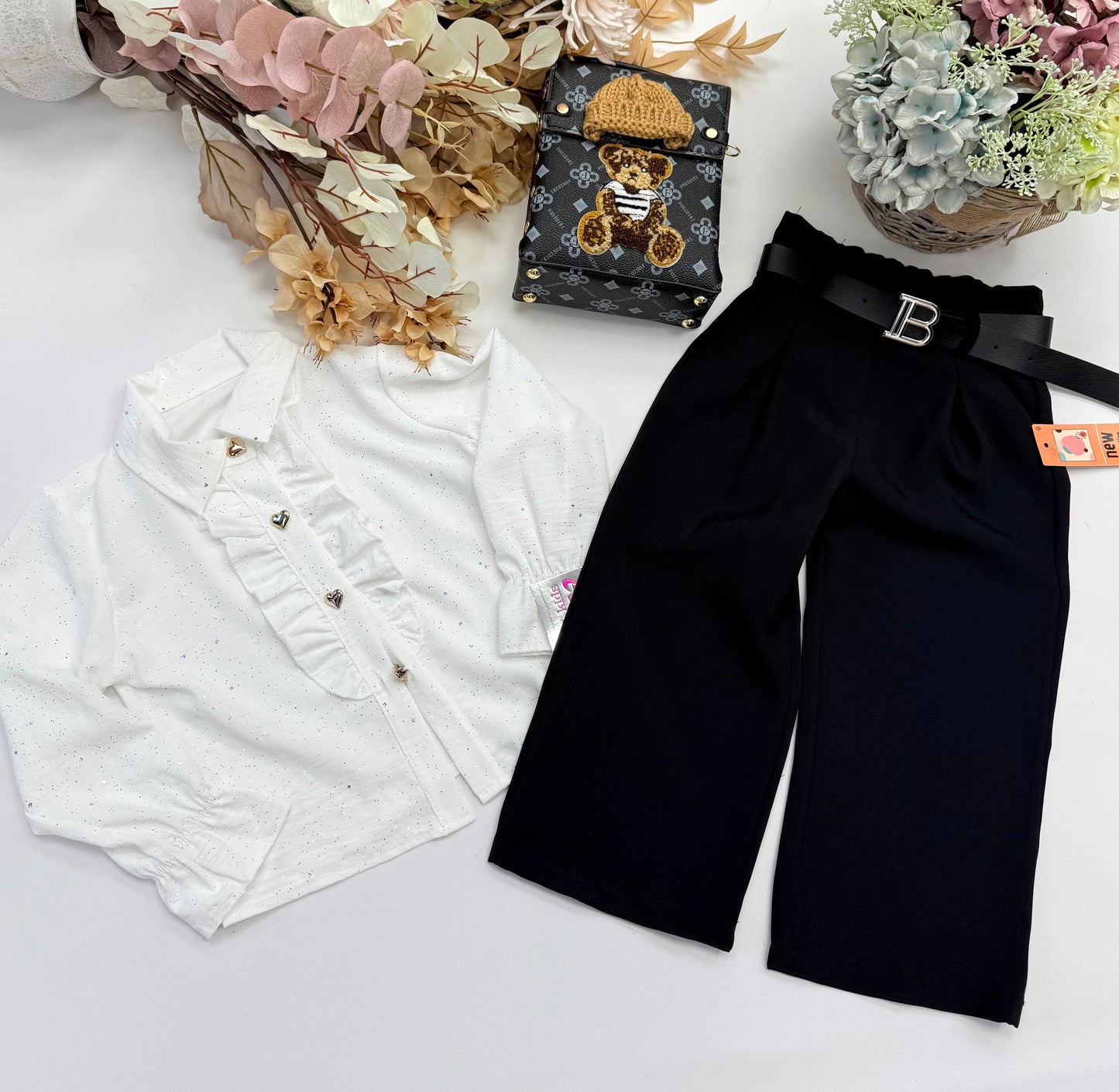 Black wild leg pants