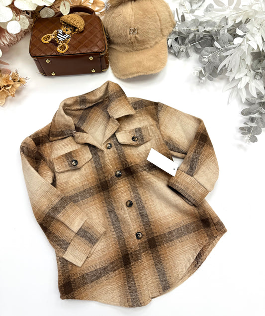 Checked long shirt