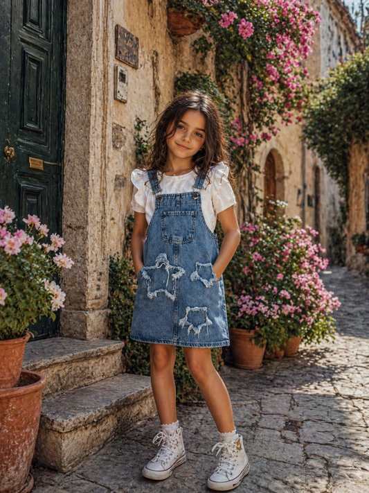 2 in 1 dungarees dress ( top and dress)