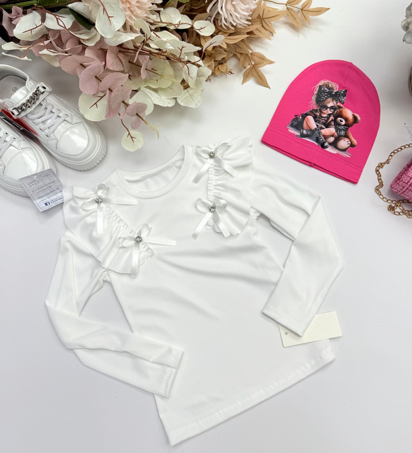 White bow top