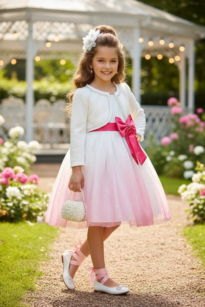 Pink bow with bolero