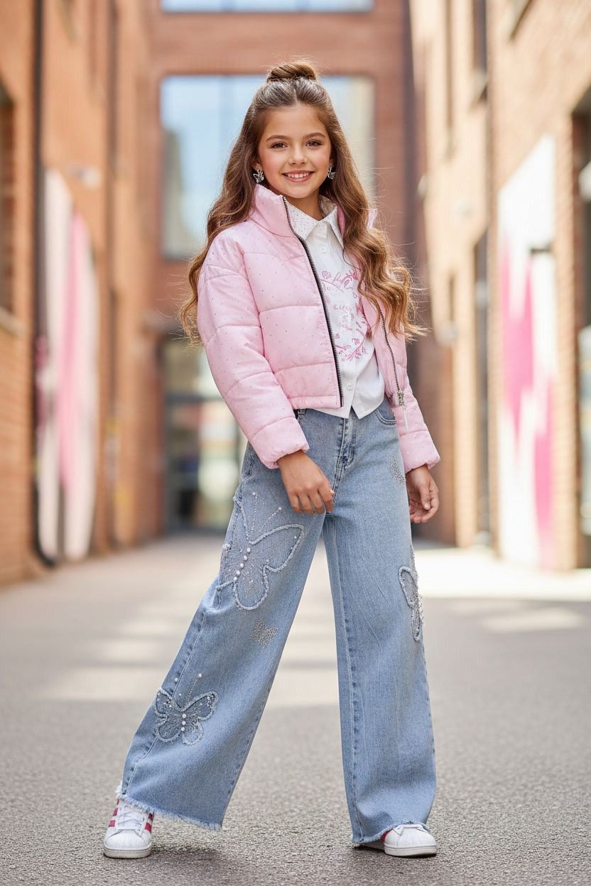 Butterfly denim jeans