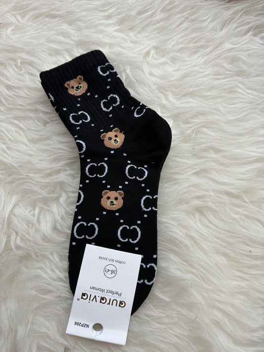 Black teddy socks