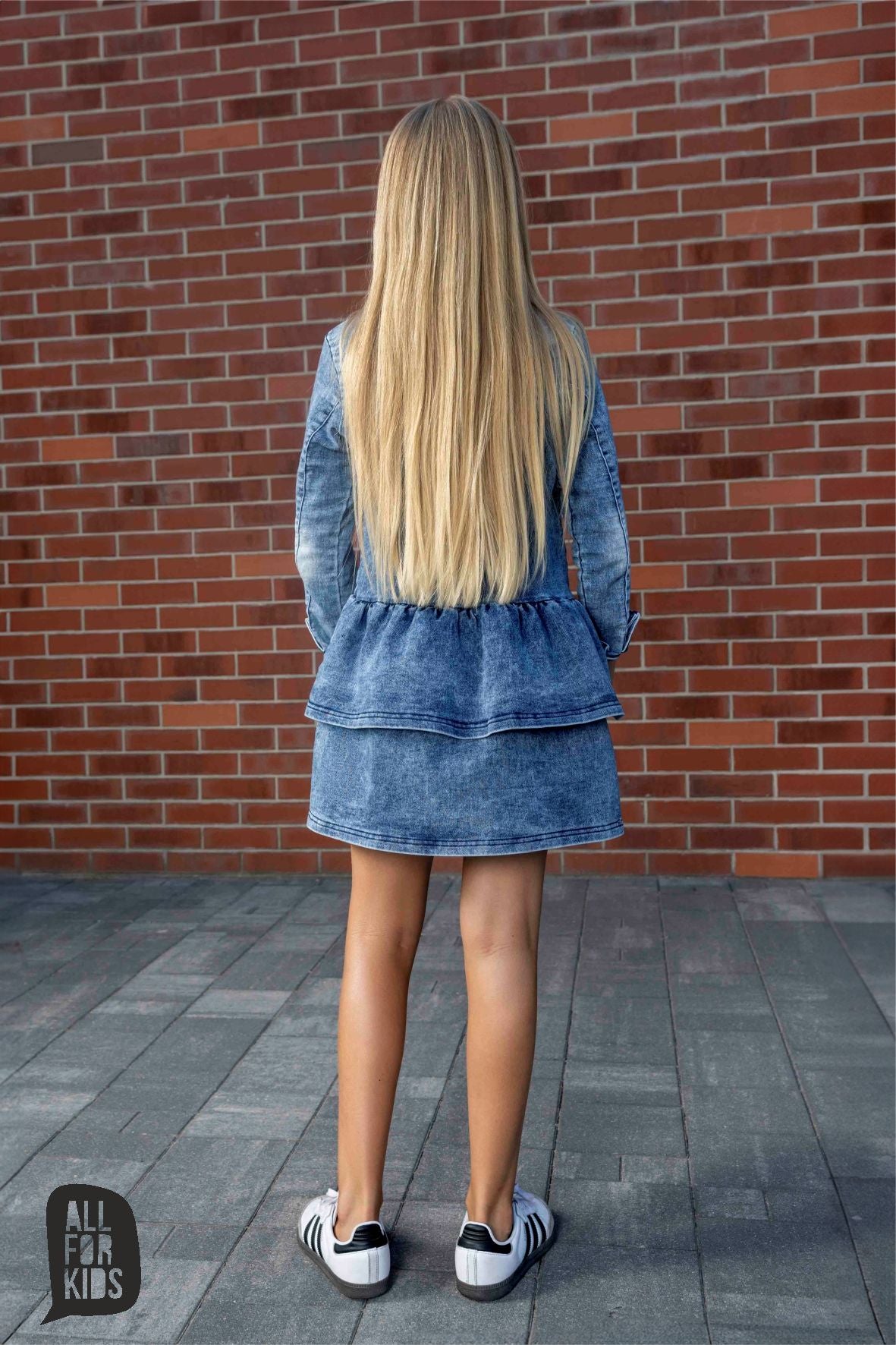 Blue soft denim dress
