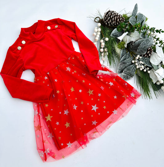 Star velvet dress
