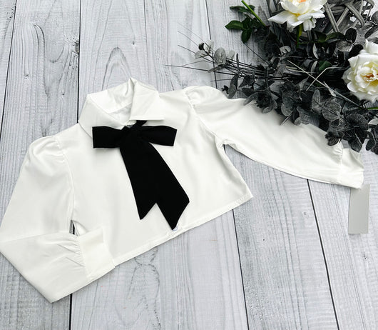 White shirt with bow
