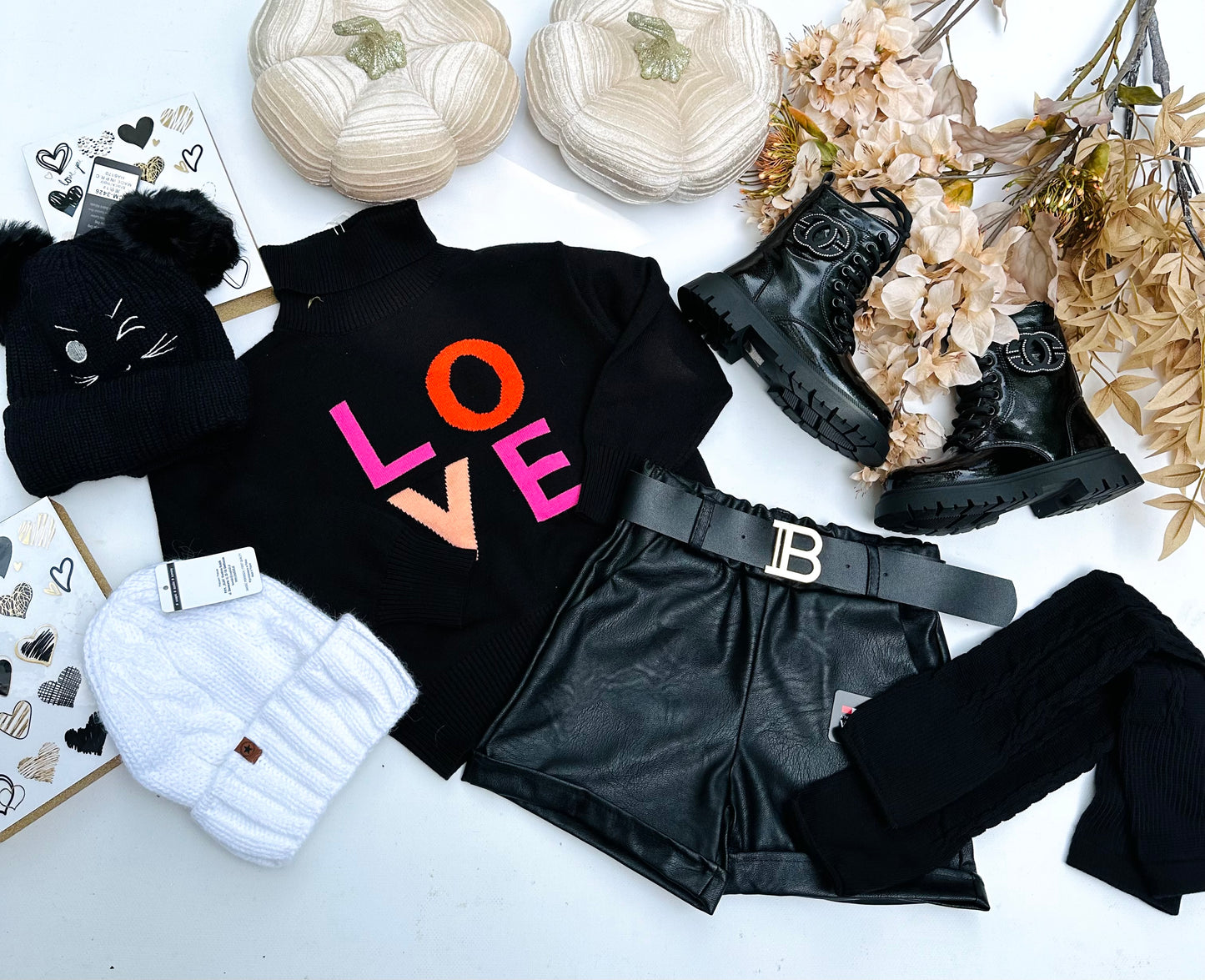 Black eco leather shorts
