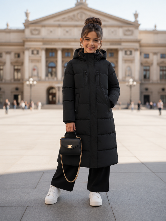 Black winter long jacket