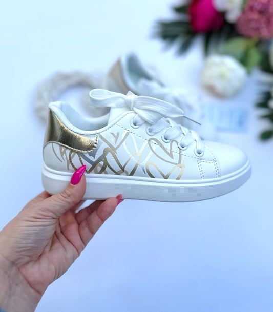 Gold heart sneakers